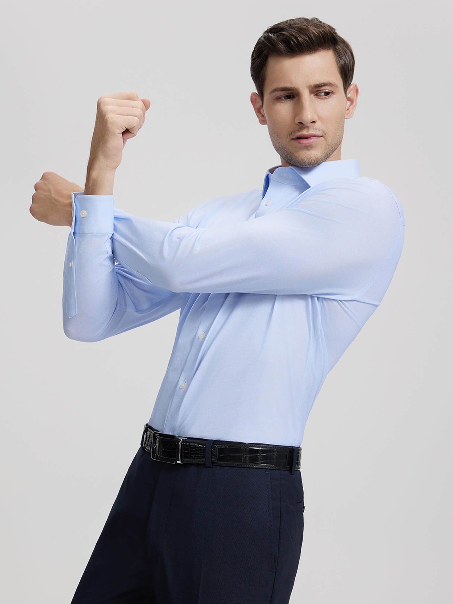 Non-Iron Sky Blue Stretch Shirt-OWN DREAM Shirts