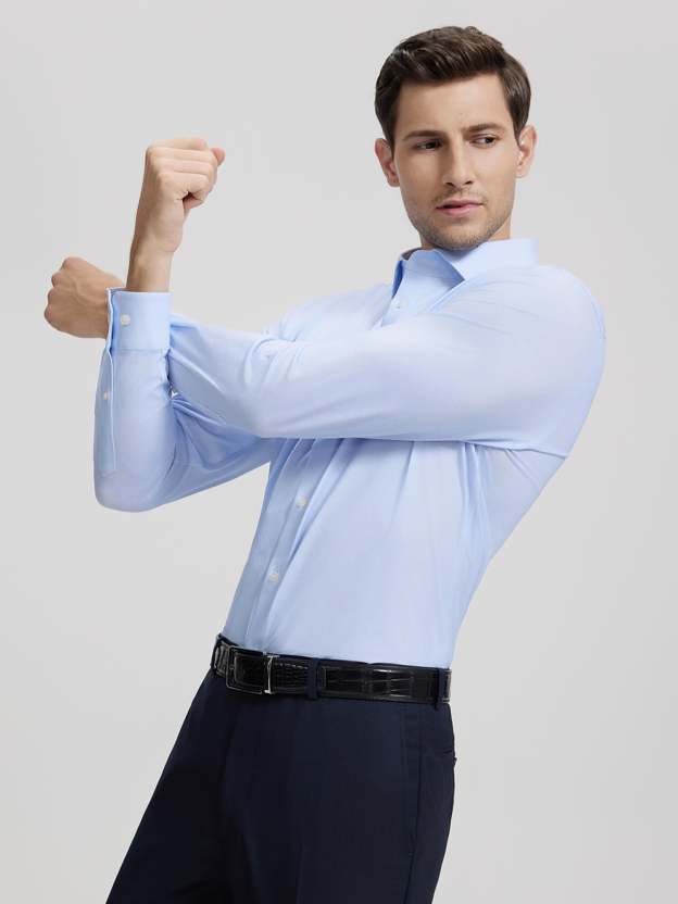 Non-Iron Sky Blue Stretch Shirt-OWN DREAM Shirts