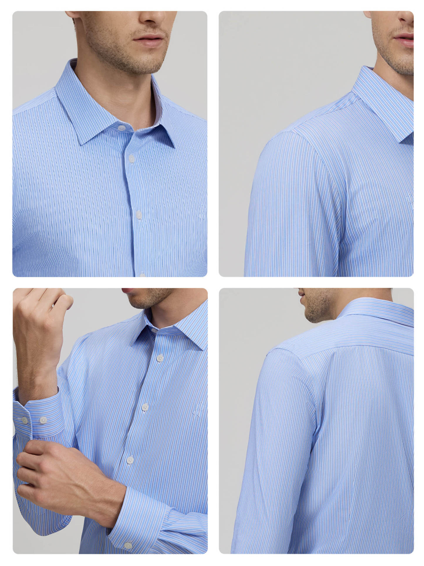 Classic Blue Stripe Stretch Shirt-OWN DREAM Shirts