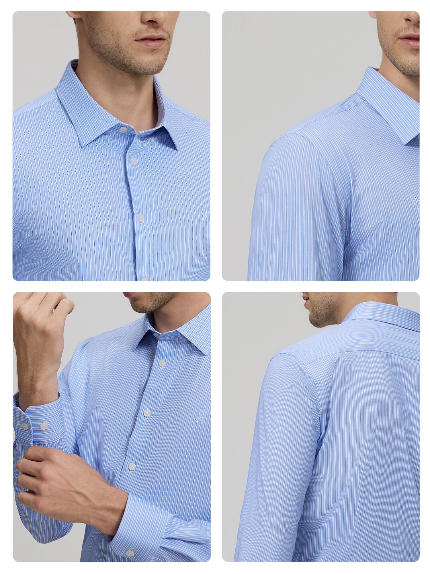 Classic Blue Stripe Stretch Shirt-OWN DREAM Shirts