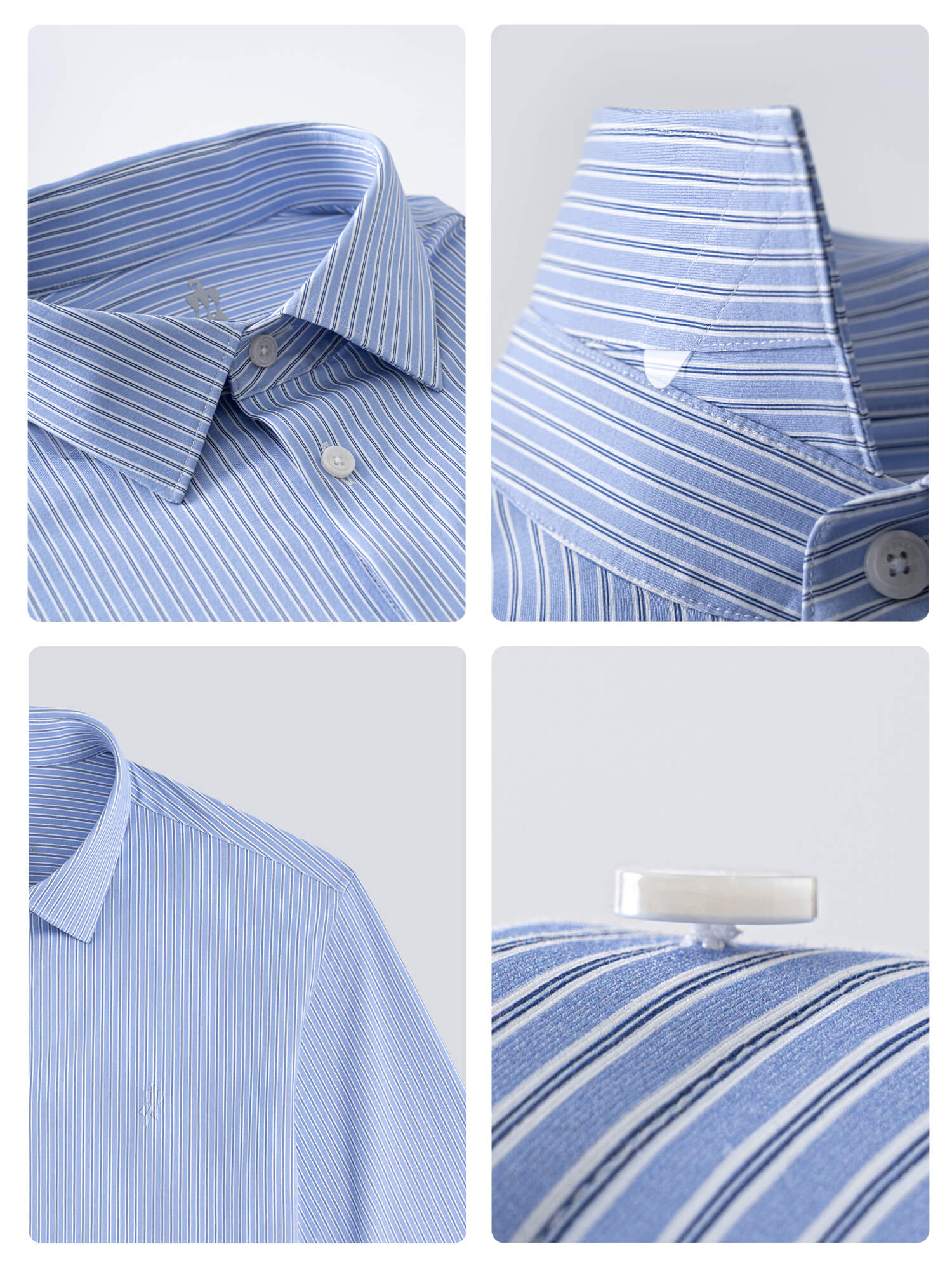 Classic Blue Stripe Stretch Shirt-OWN DREAM Shirts