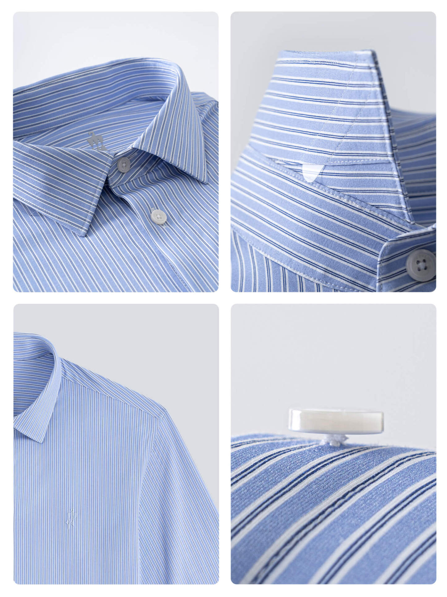 Classic Blue Stripe Stretch Shirt-OWN DREAM Shirts