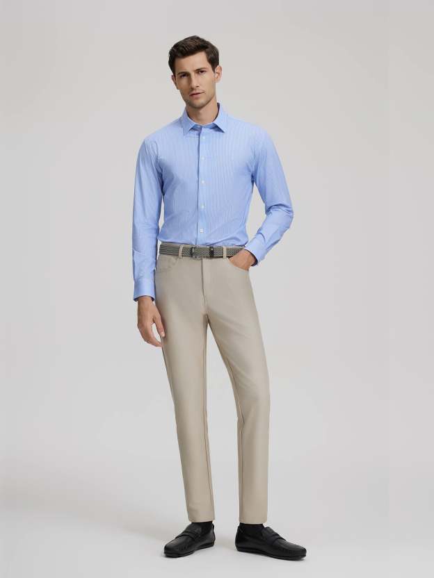Classic Blue Stripe Stretch Shirt-OWN DREAM Shirts