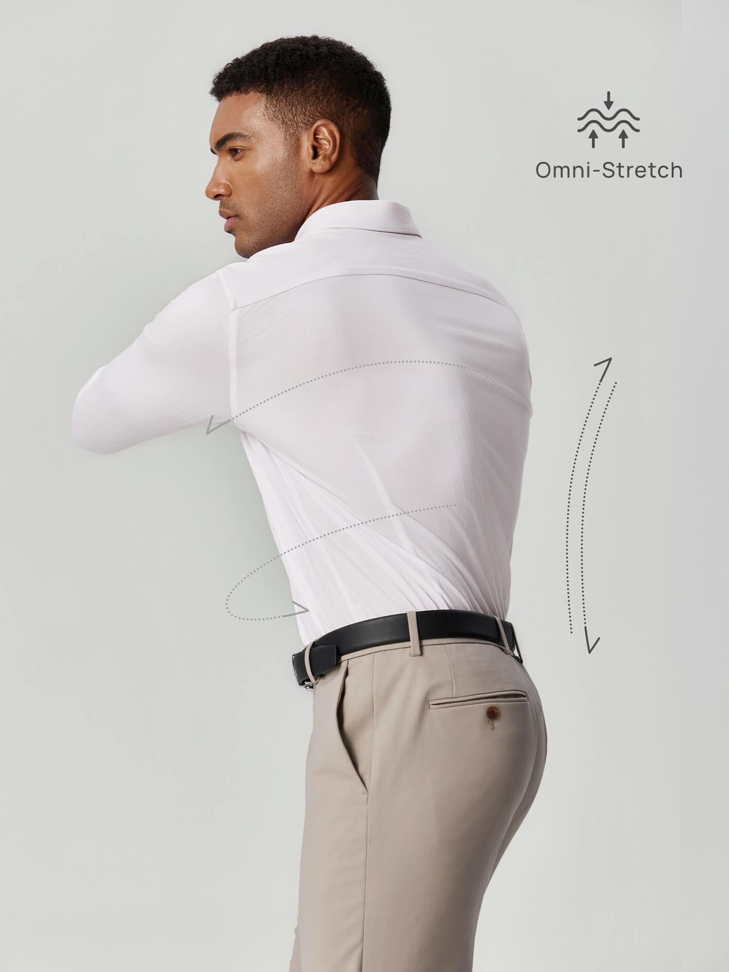 Ivory Pinstripe Stretch Shirt