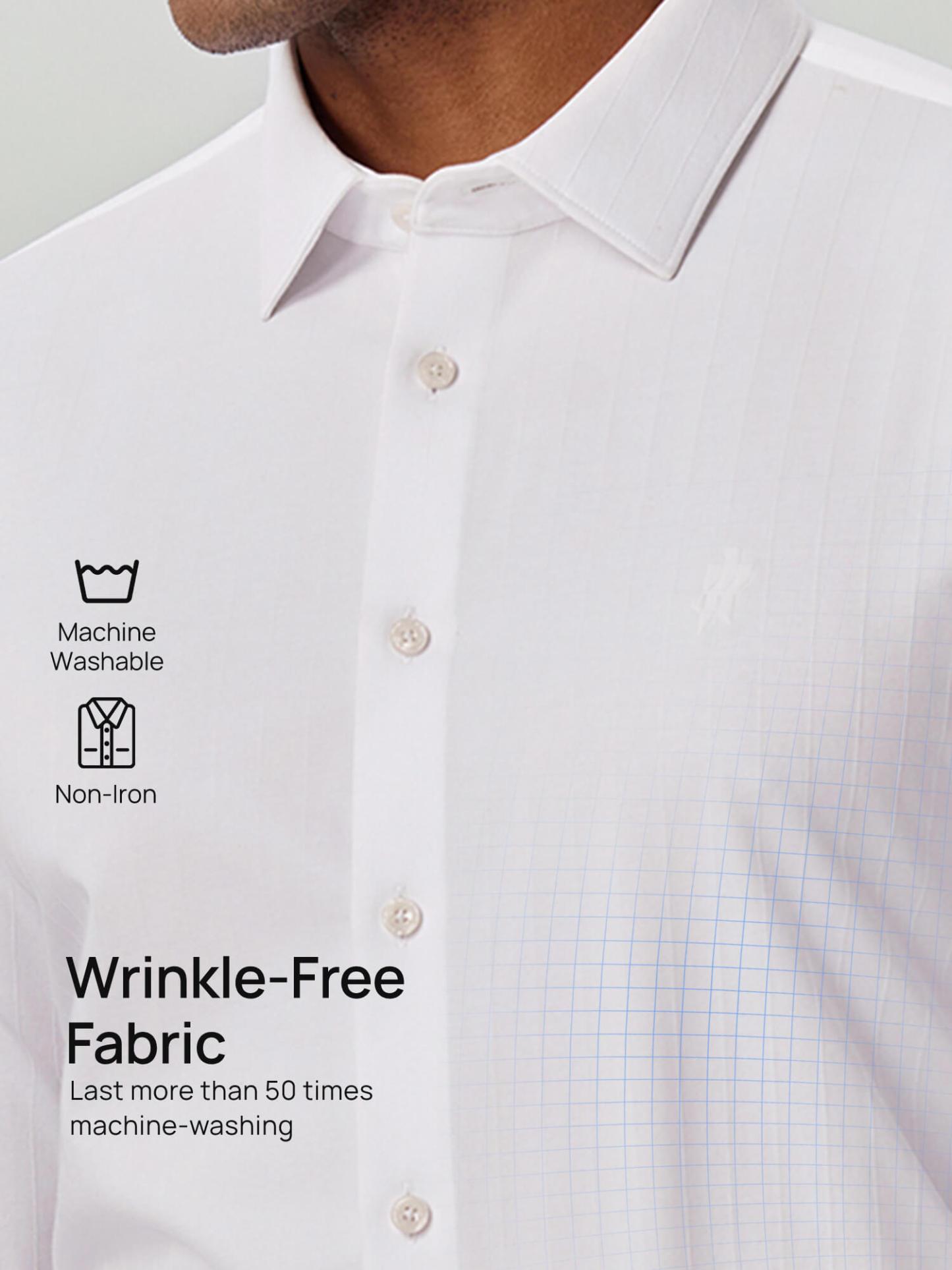 Ivory Pinstripe Stretch Shirt