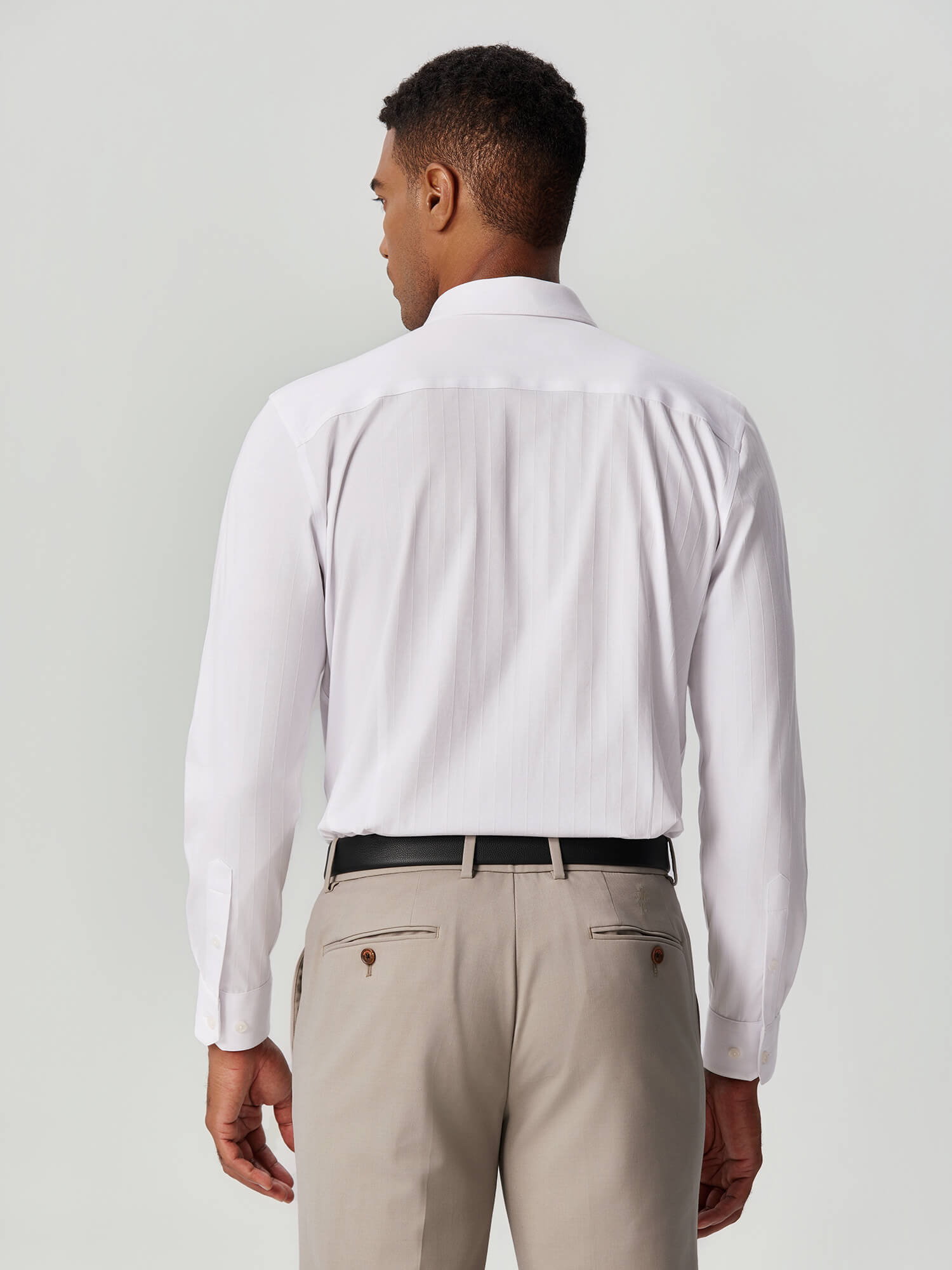Ivory Pinstripe Stretch Shirt