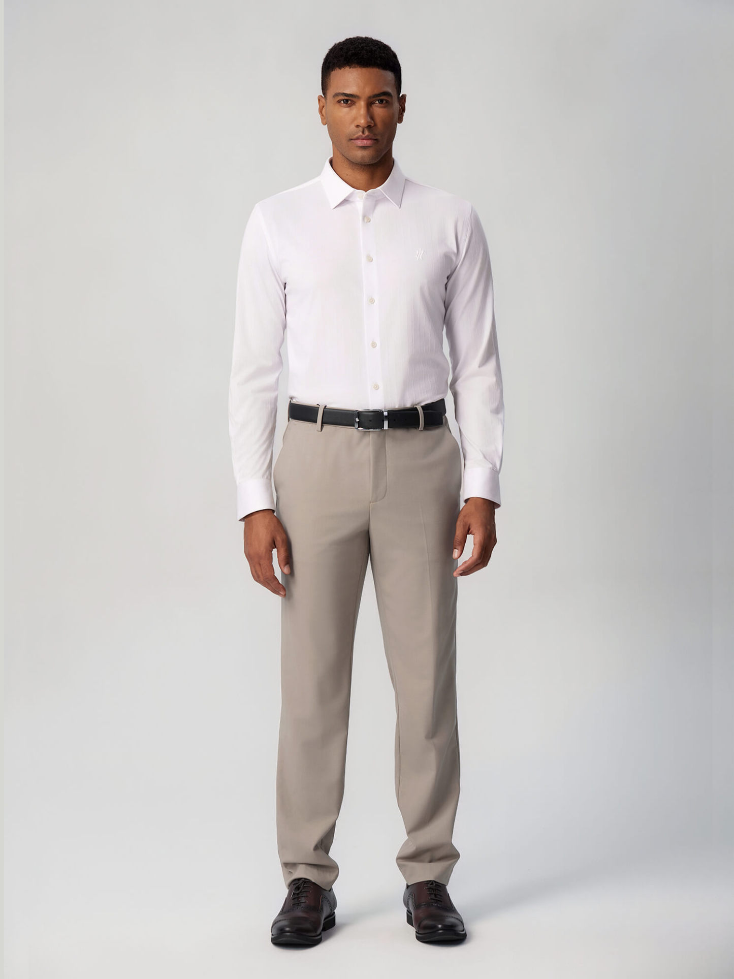 Ivory Pinstripe Stretch Shirt
