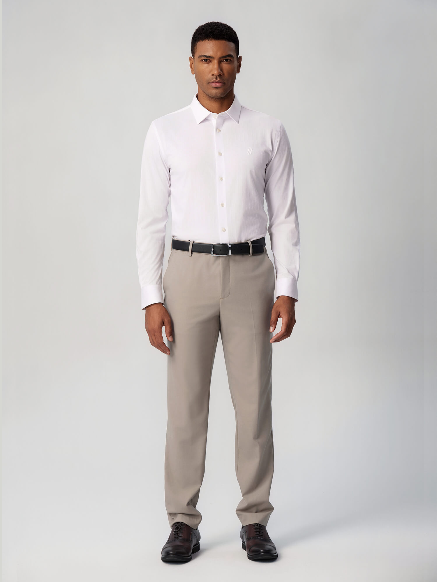 Ivory Pinstripe Stretch Shirt