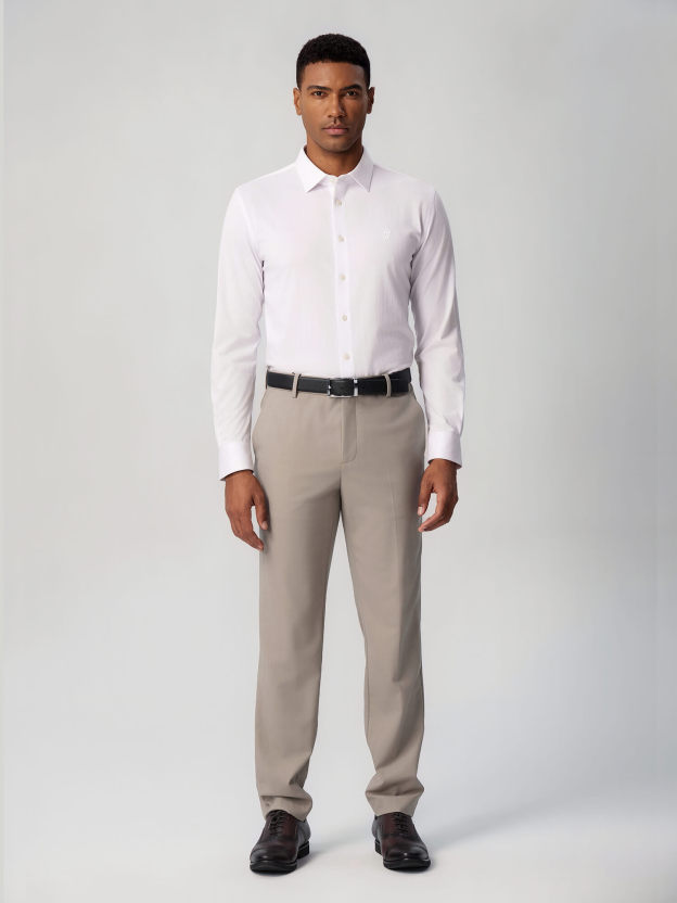 Ivory Pinstripe Stretch Shirt