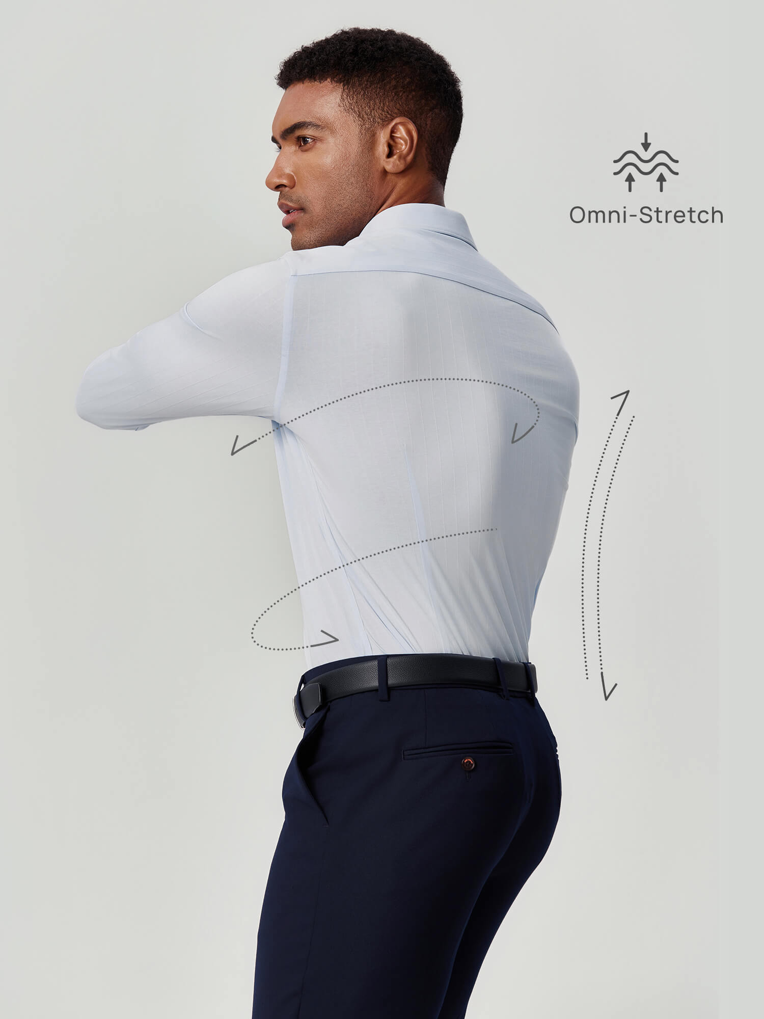 Moon Blue Ribbed Stretch Shirt