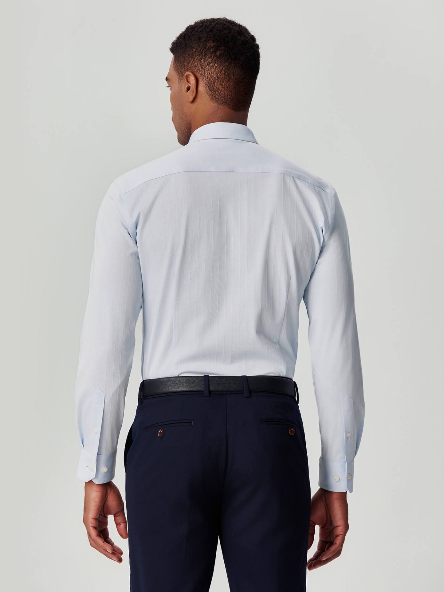 Moon Blue Ribbed Stretch Shirt