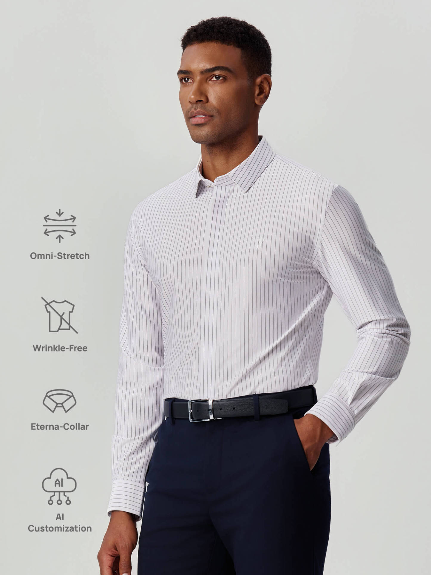 White Striped Stretch Shirt