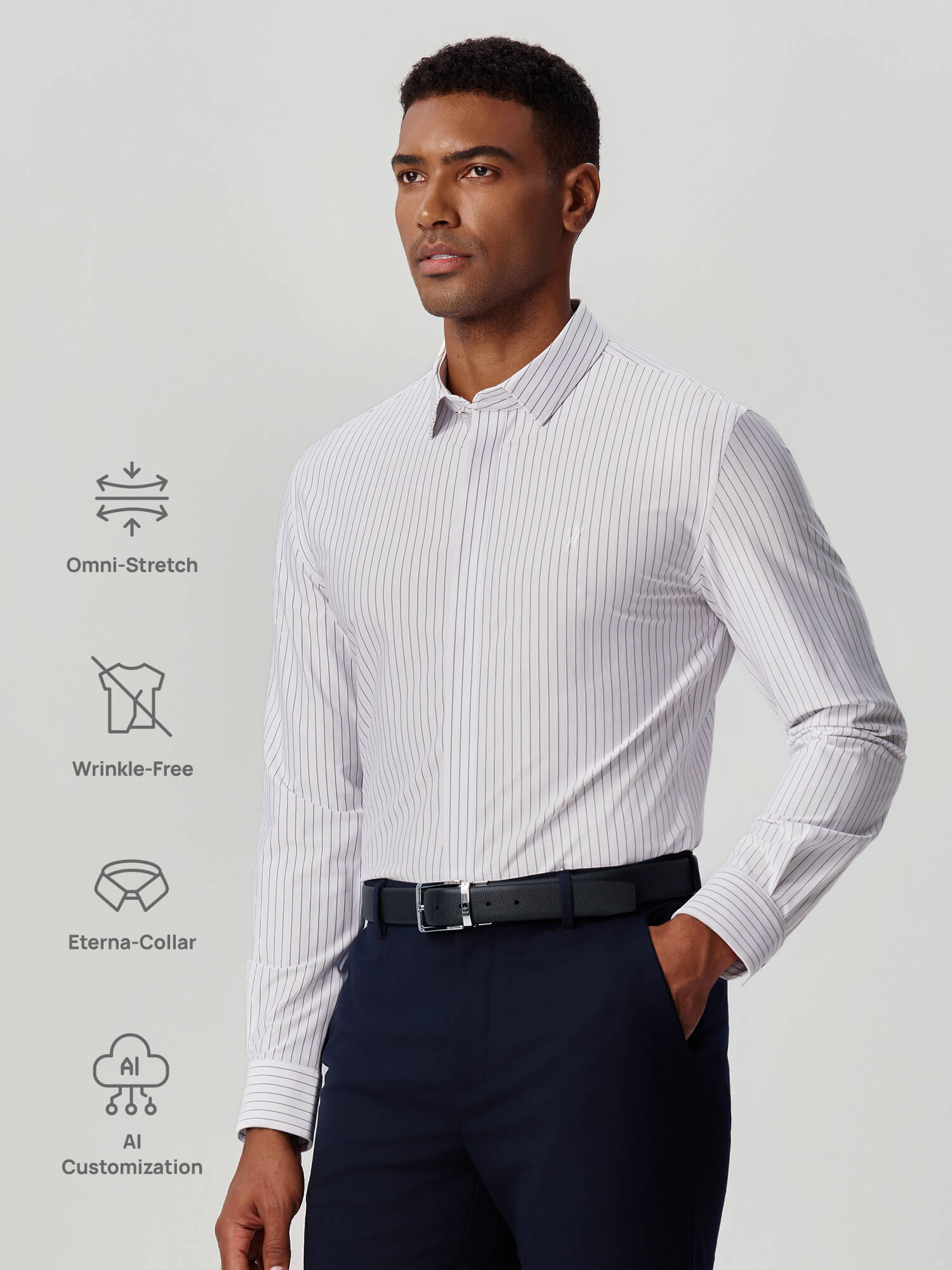White Striped Stretch Shirt