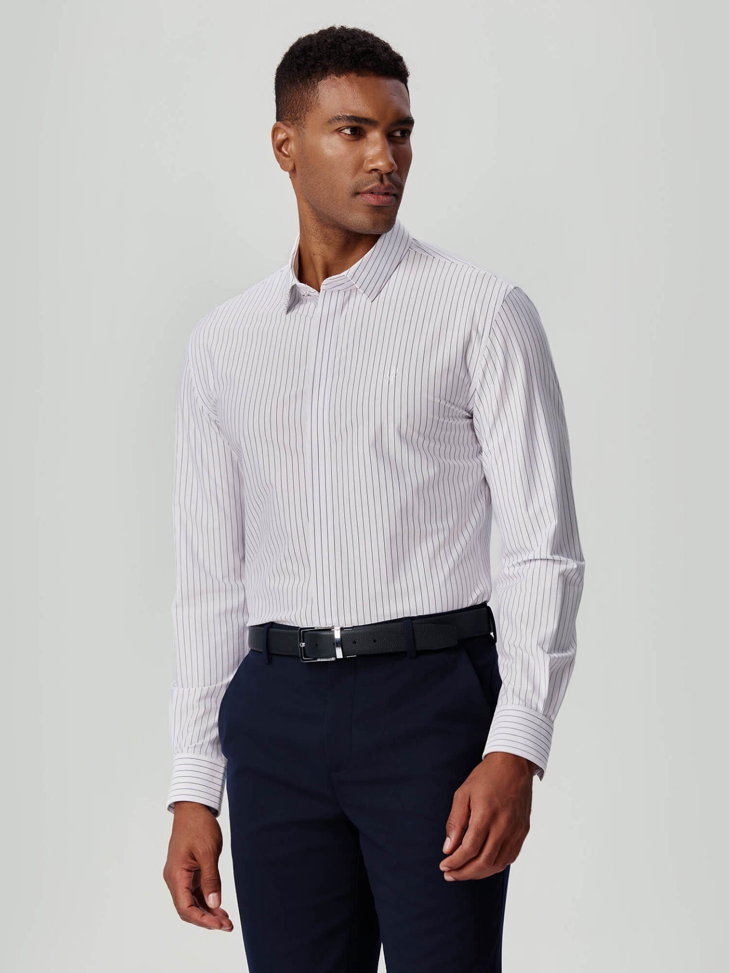 White Striped Stretch Shirt