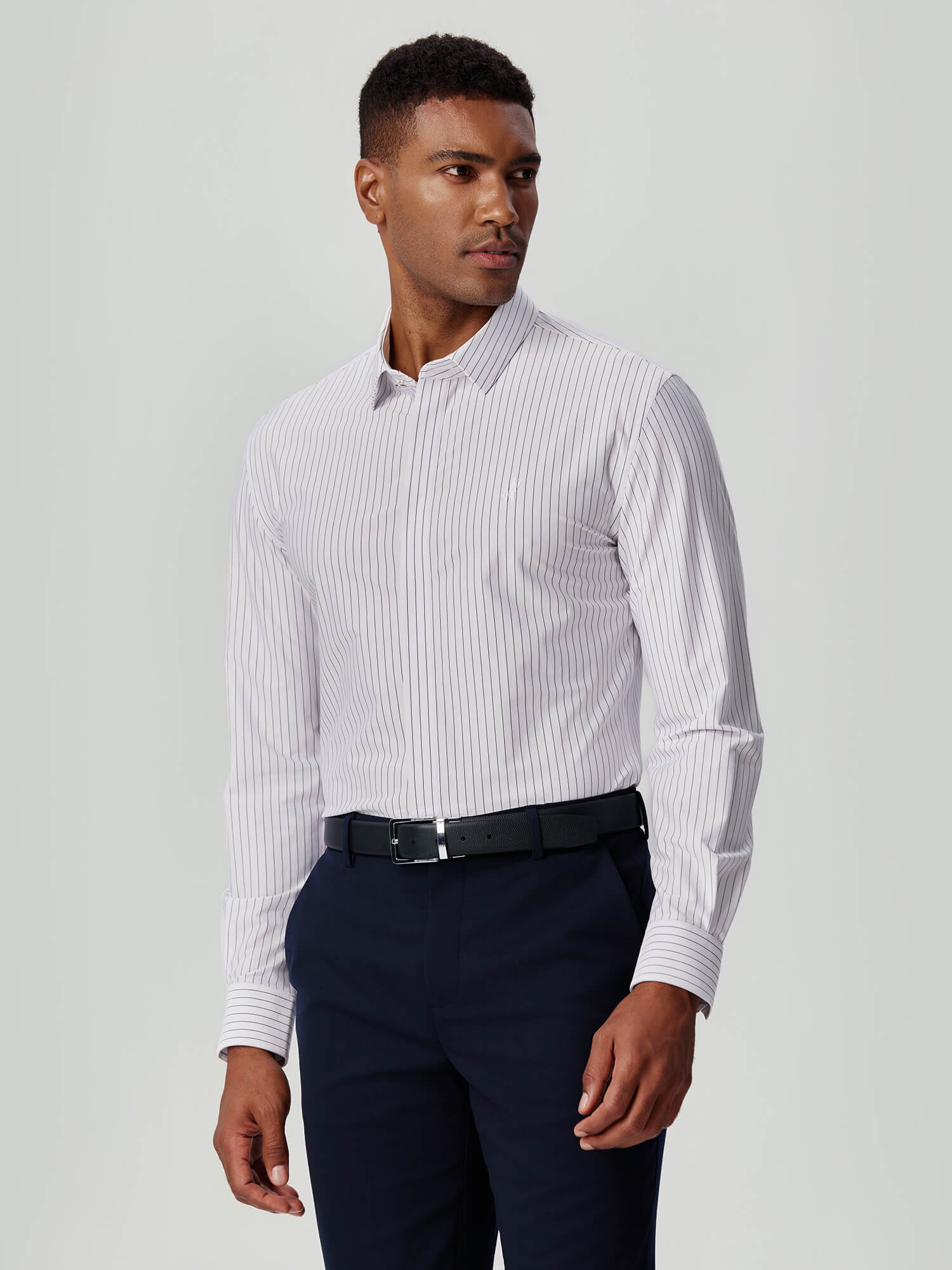 White Striped Stretch Shirt