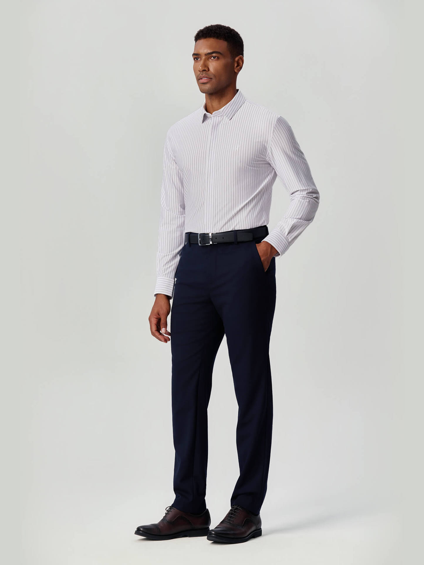 White Striped Stretch Shirt