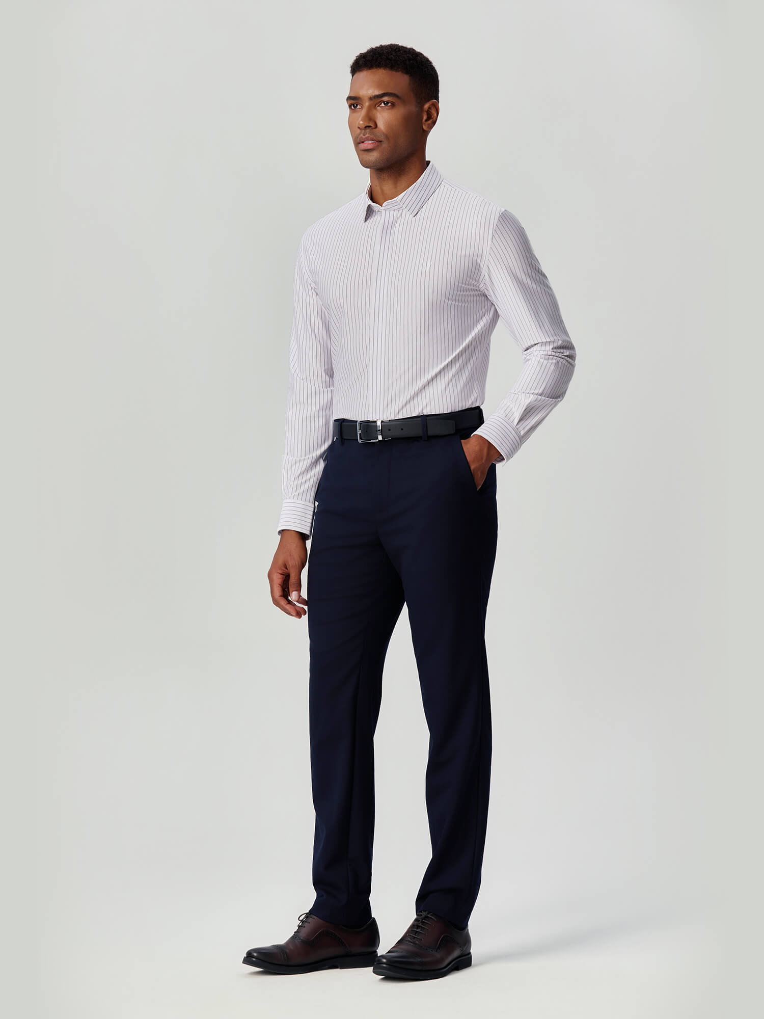 White Striped Stretch Shirt