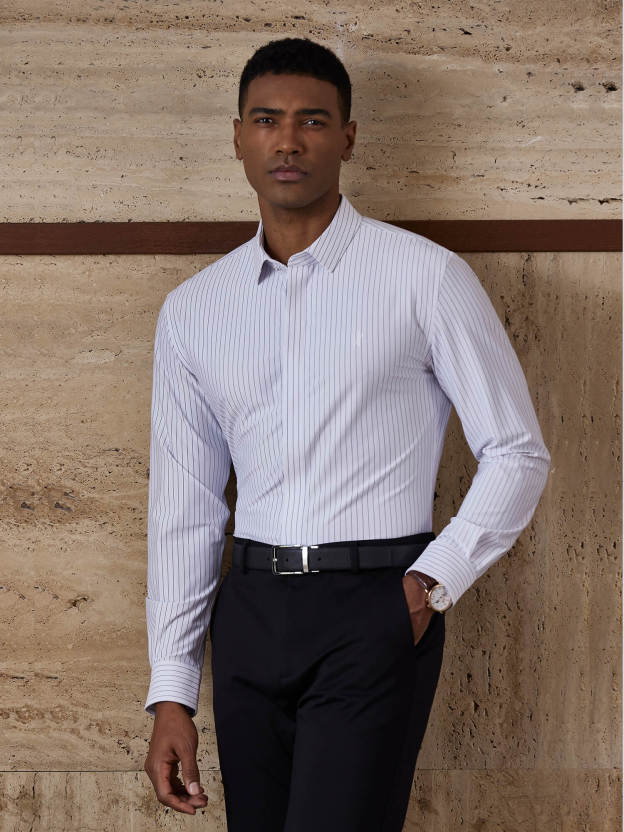 White Striped Stretch Shirt