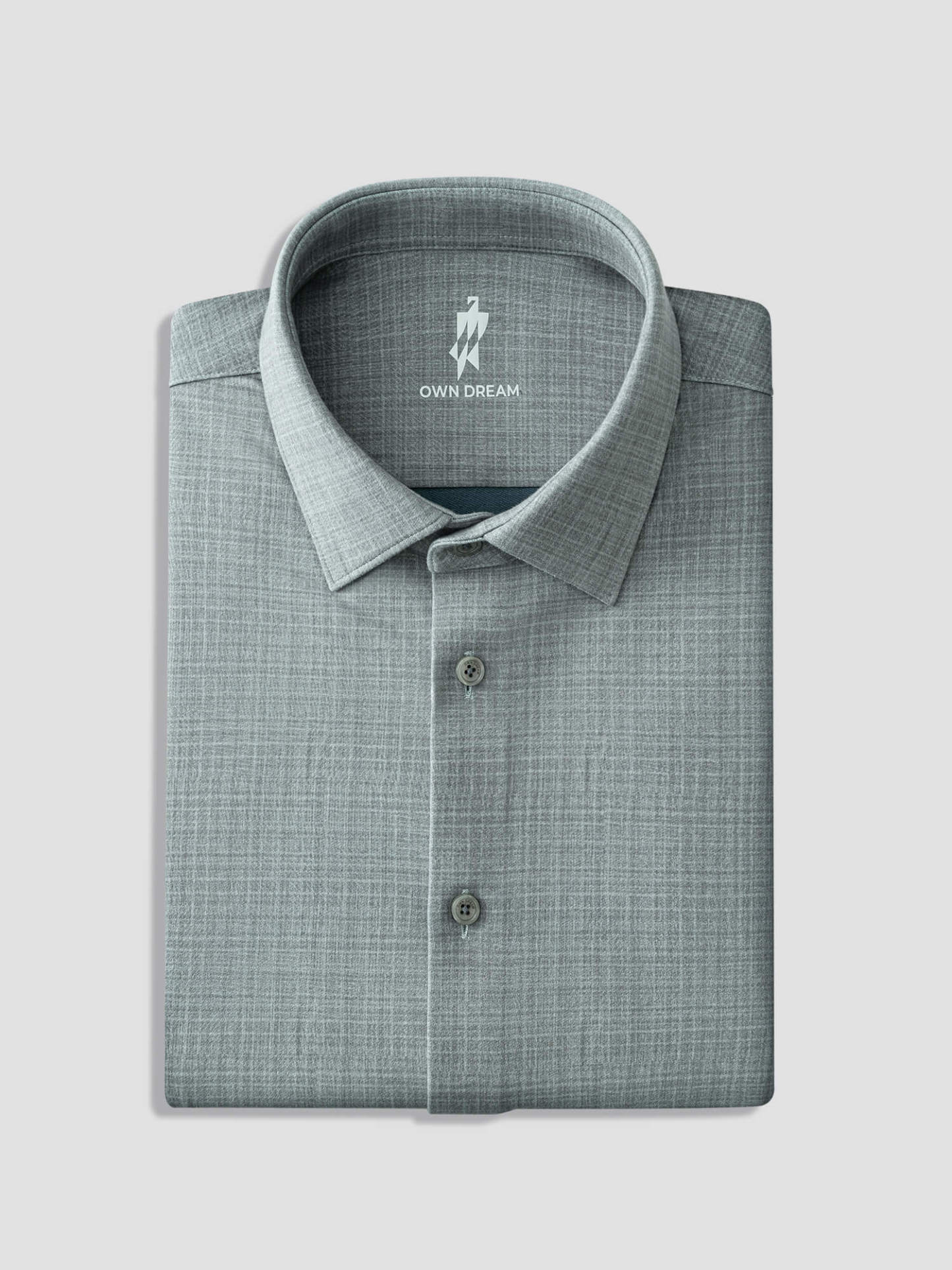 Silver Grey Cashmere Stretch Shirt-OWN DREAM Shirts