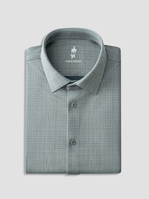 Silver Grey Cashmere Stretch Shirt-OWN DREAM Shirts