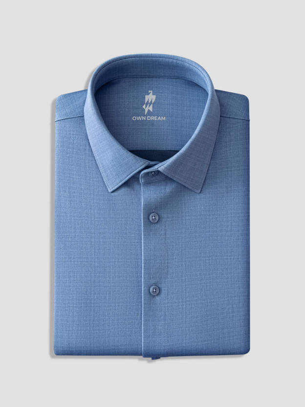 Moon Blue Cashmere Stretch Shirt-OWN DREAM Shirts