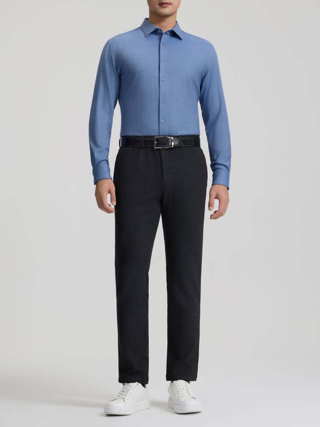 Moon Blue Cashmere Stretch Shirt-OWN DREAM Shirts