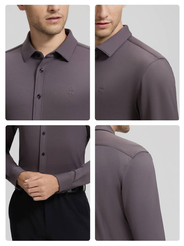 Rustic Brown Cashmere Stretch Shirt-OWN DREAM Shirts