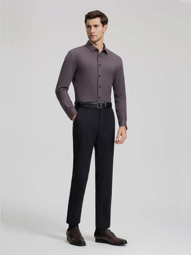 Rustic Brown Cashmere Stretch Shirt-OWN DREAM Shirts