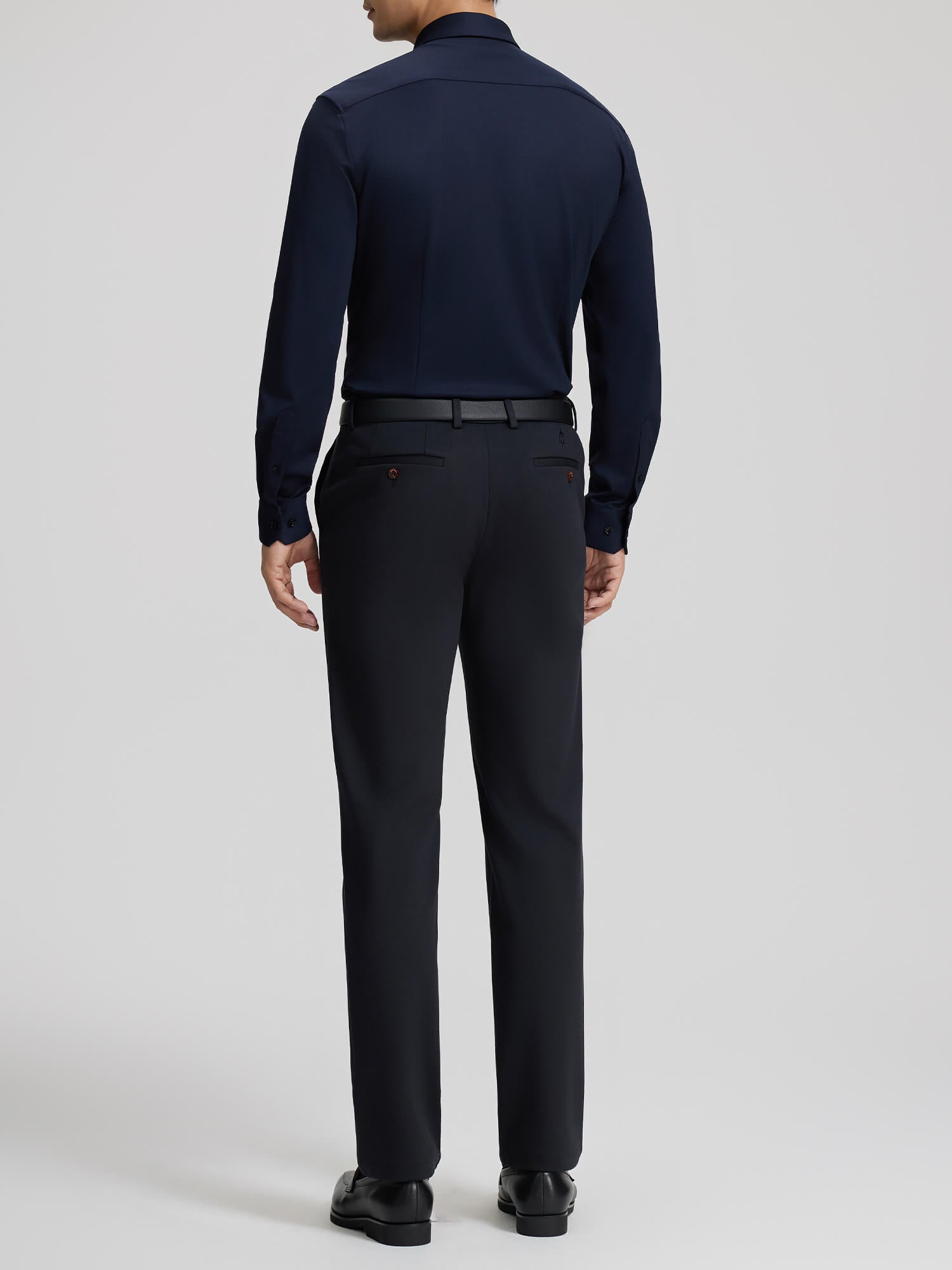 Dark Blue Cashmere Stretch Shirt-OWN DREAM Shirts