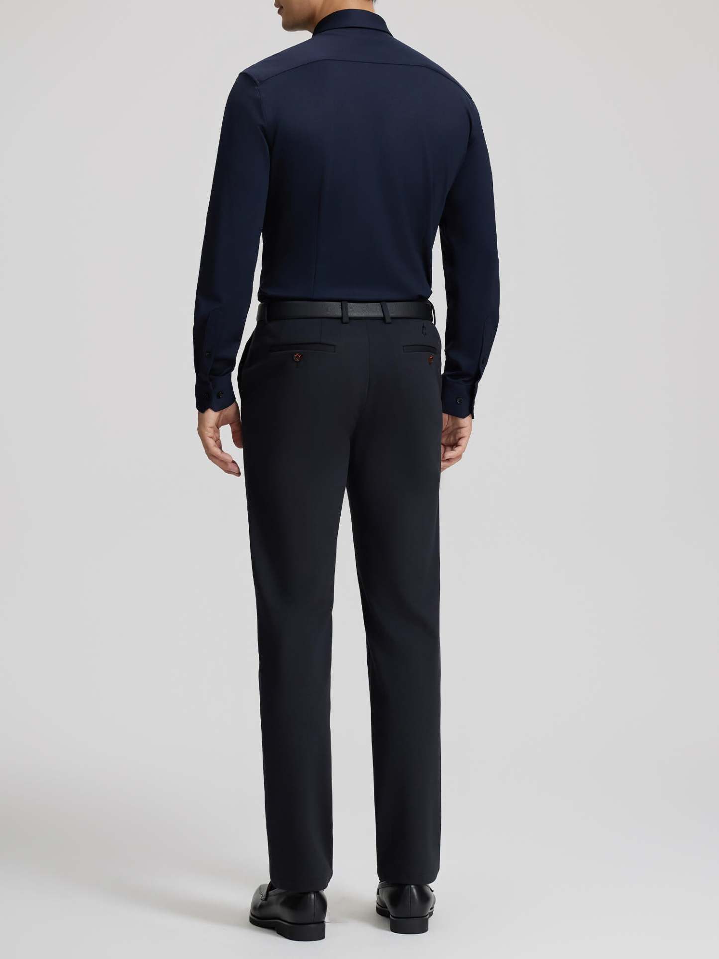 Dark Blue Cashmere Stretch Shirt-OWN DREAM Shirts