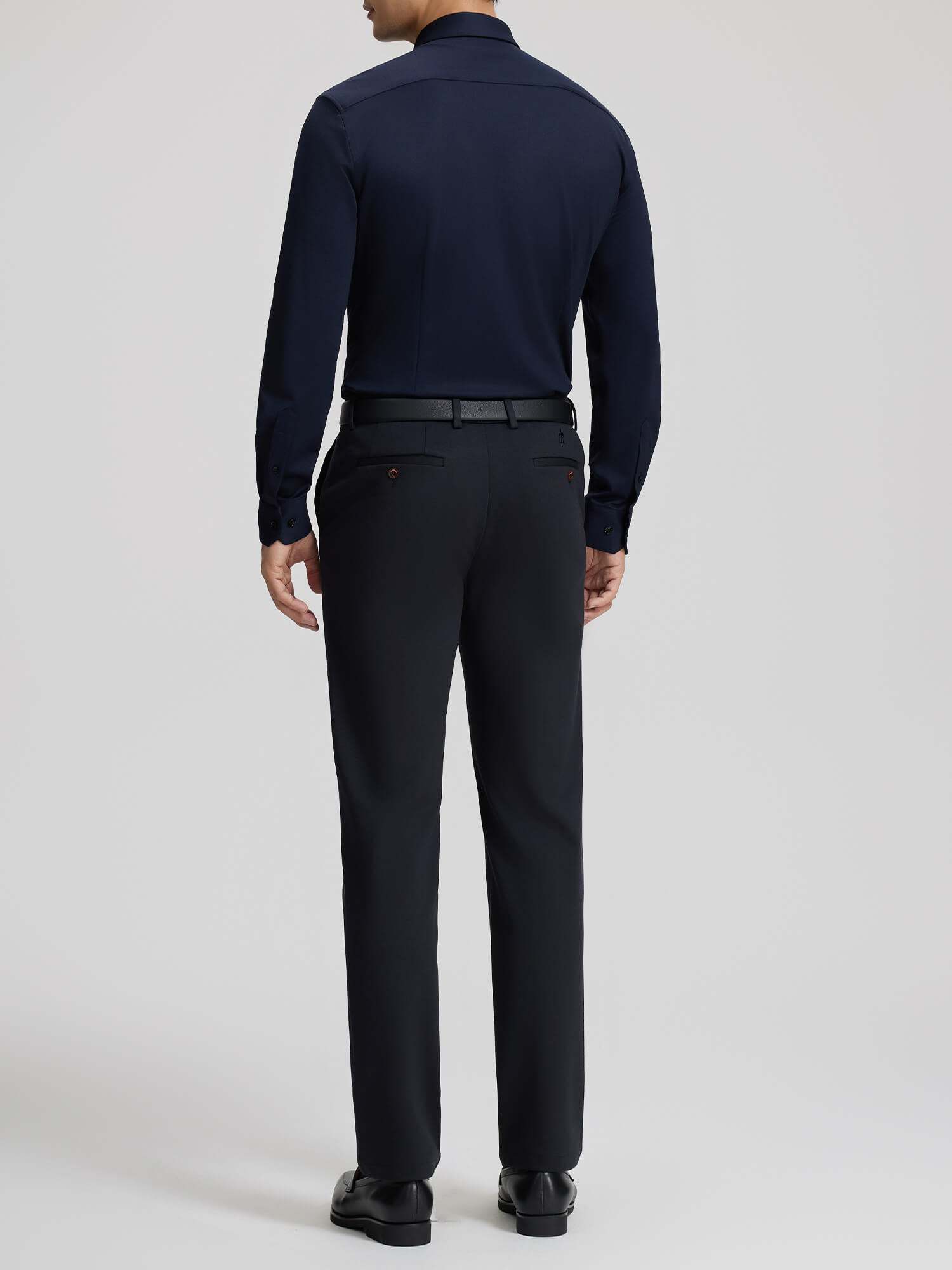 Dark Blue Cashmere Stretch Shirt-OWN DREAM Shirts