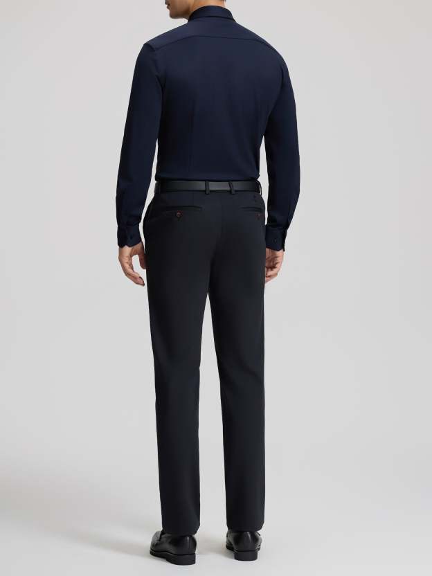 Dark Blue Cashmere Stretch Shirt-OWN DREAM Shirts
