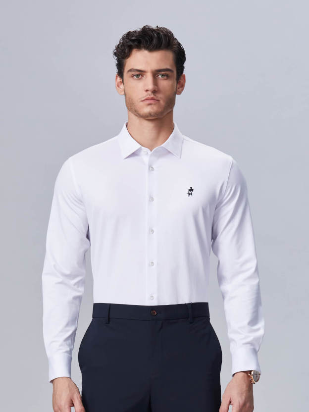 S50 Alpine Snow White Silk Stretch Shirt-OWN DREAM