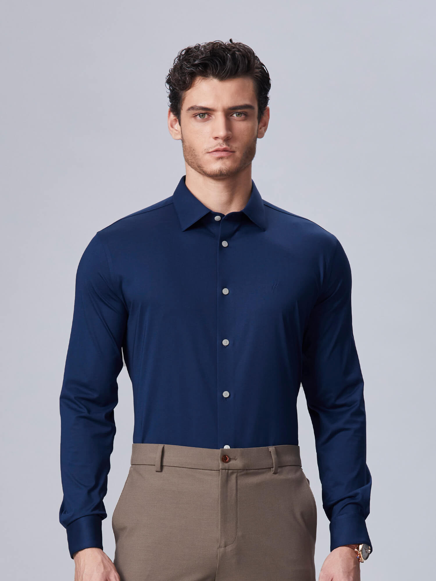 S50 Dusk Brocade Blue High-Stretch Shirt