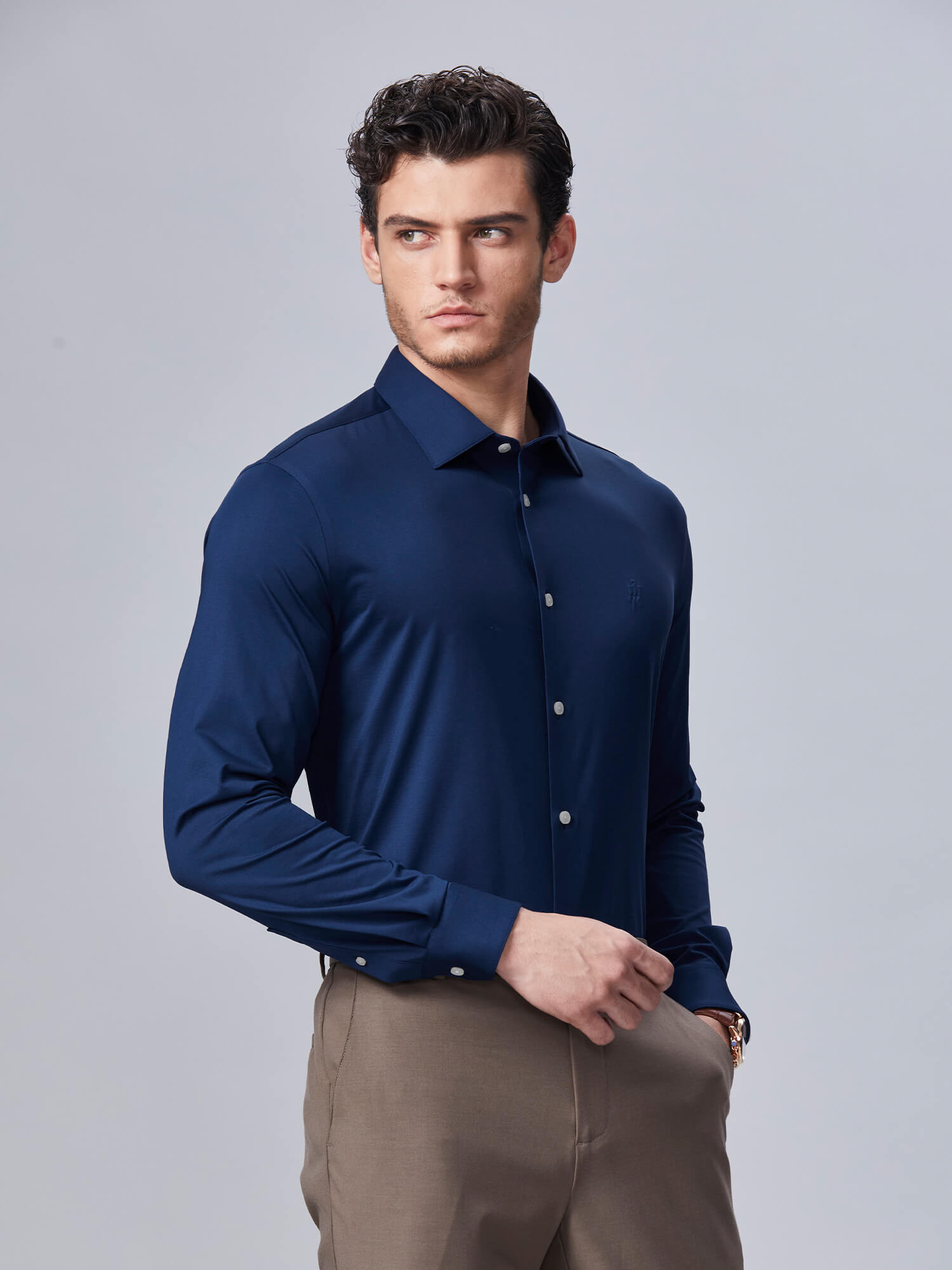 S50 Dusk Brocade Blue High-Stretch Shirt
