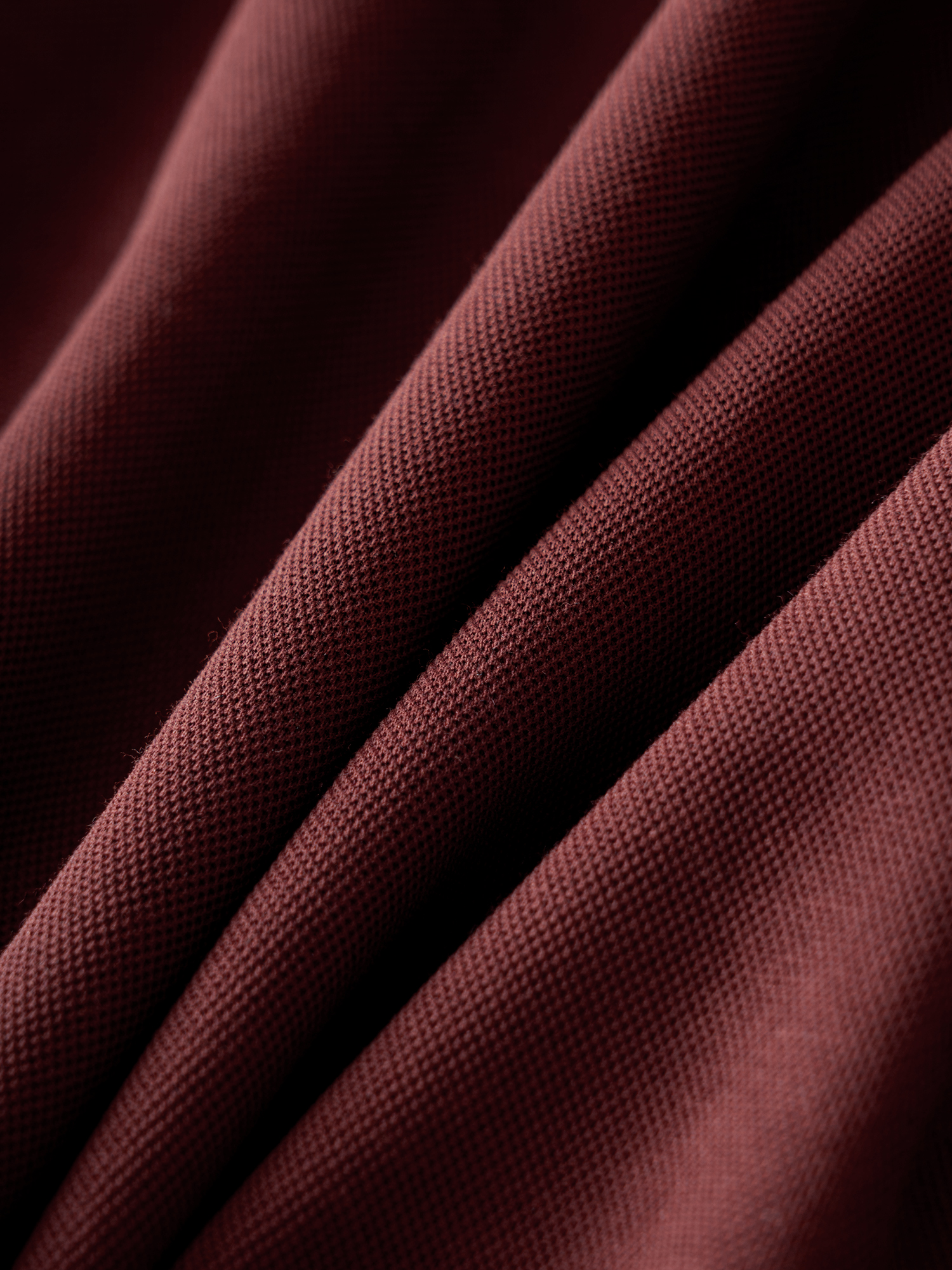 Rust Red Long-Sleeve Stretch Polo