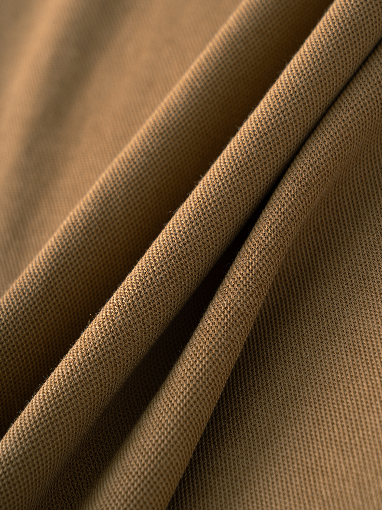 Sand Khaki Long-Sleeve Stretch Polo