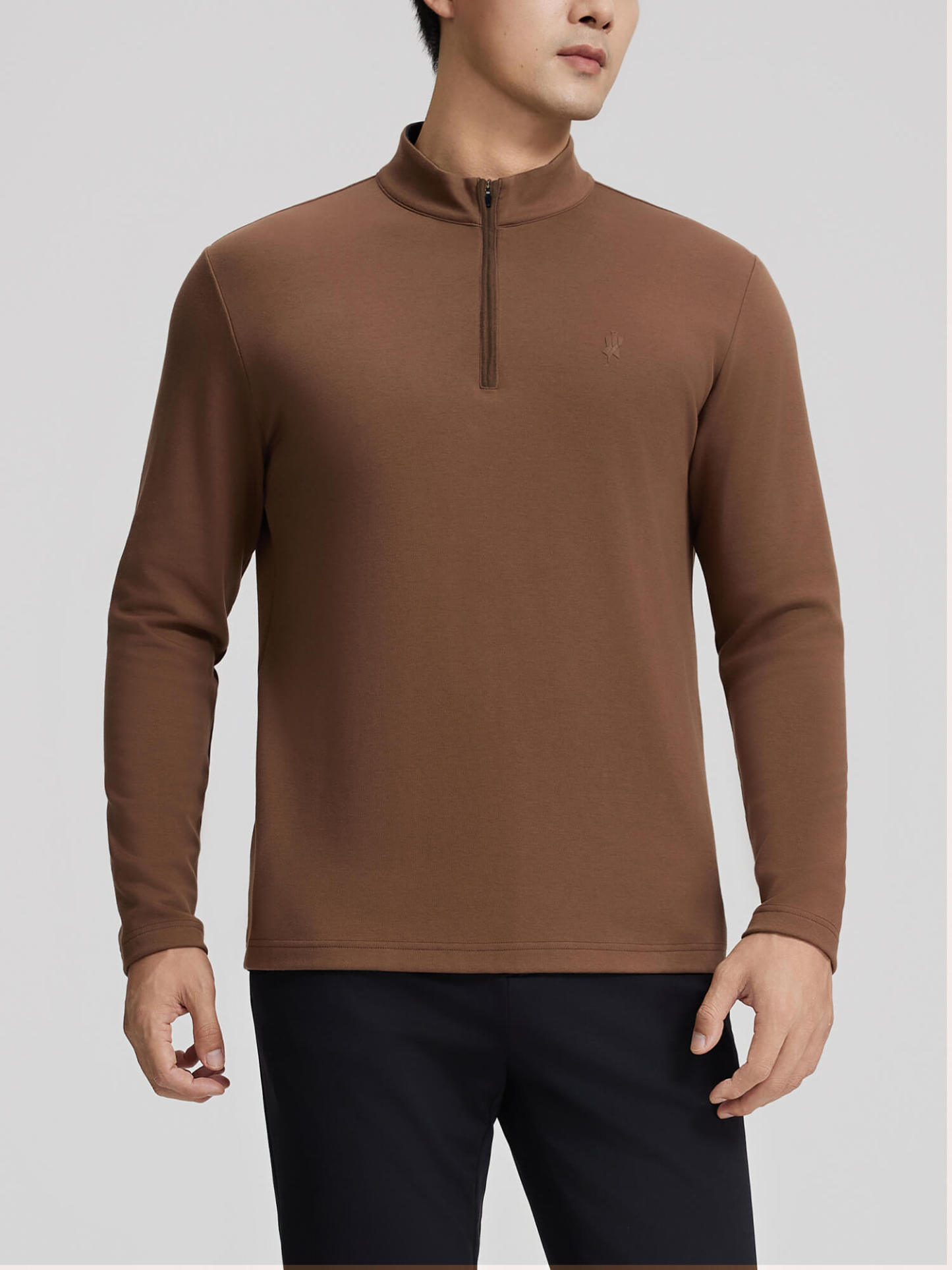 Desert Brown Stand-up Neck Warm Soft Shirt-OWN DREAM Shirts