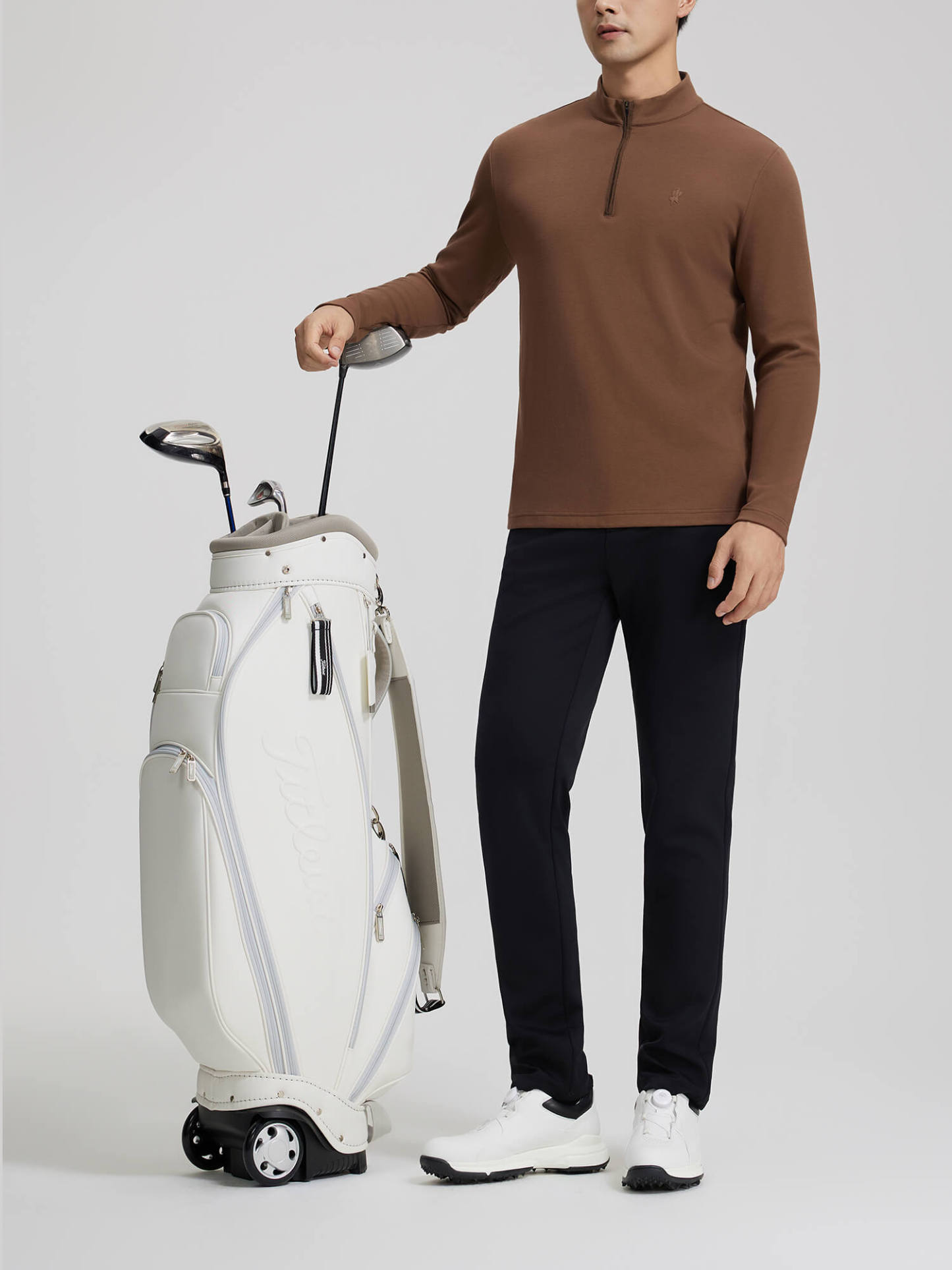 Desert Brown Stand-up Neck Warm Soft Shirt-OWN DREAM Shirts