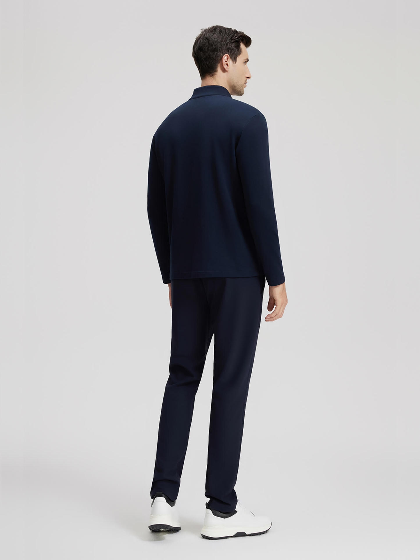 Dark Blue Stand-Up Collar Thermal Shirt-OWN DREAM Shirts
