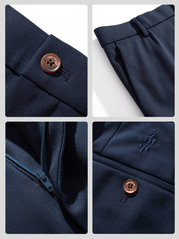 Deep Blue Wool Stretch Suit Pants-OWN DREAM Shirts
