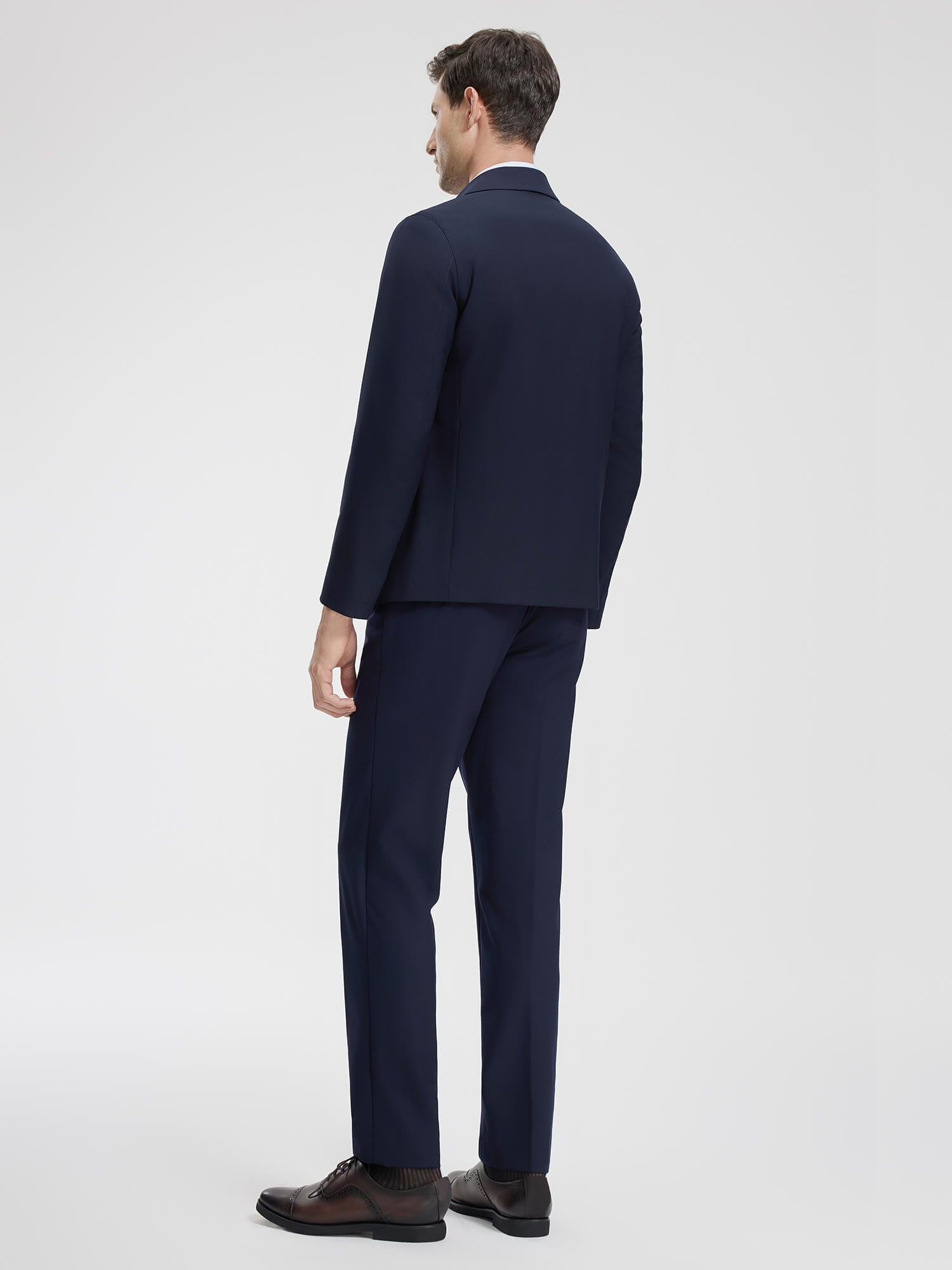 Deep Blue Wool Stretch Suit Pants-Own Dream Shirts-Dress Shirts for Men