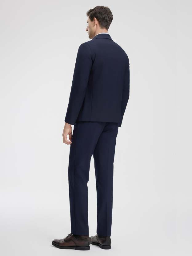 Deep Blue Wool Stretch Suit Pants-OWN DREAM Shirts