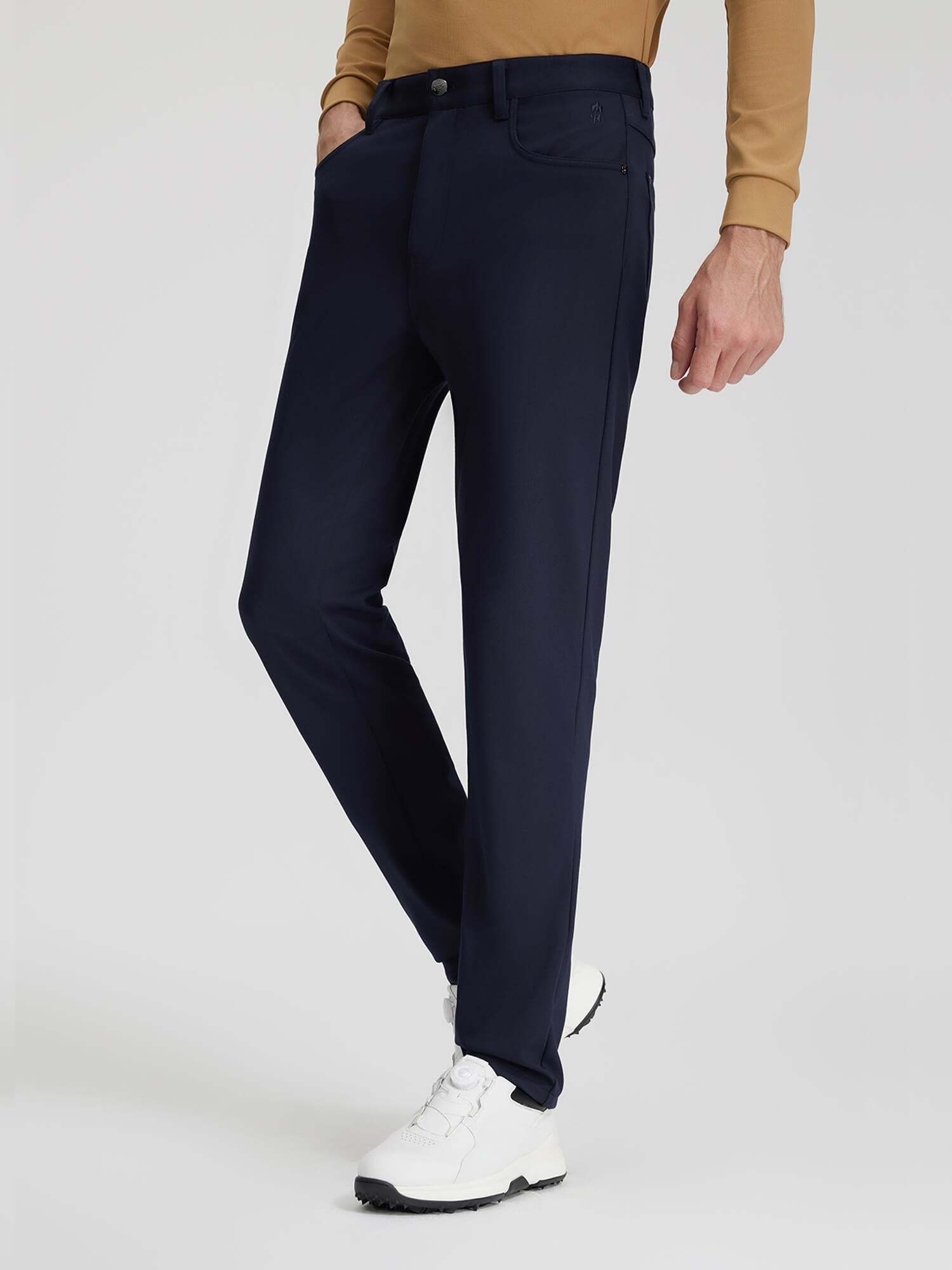 Navy 5-Pocket Stretch Casual Pants-OWN DREAM Shirts