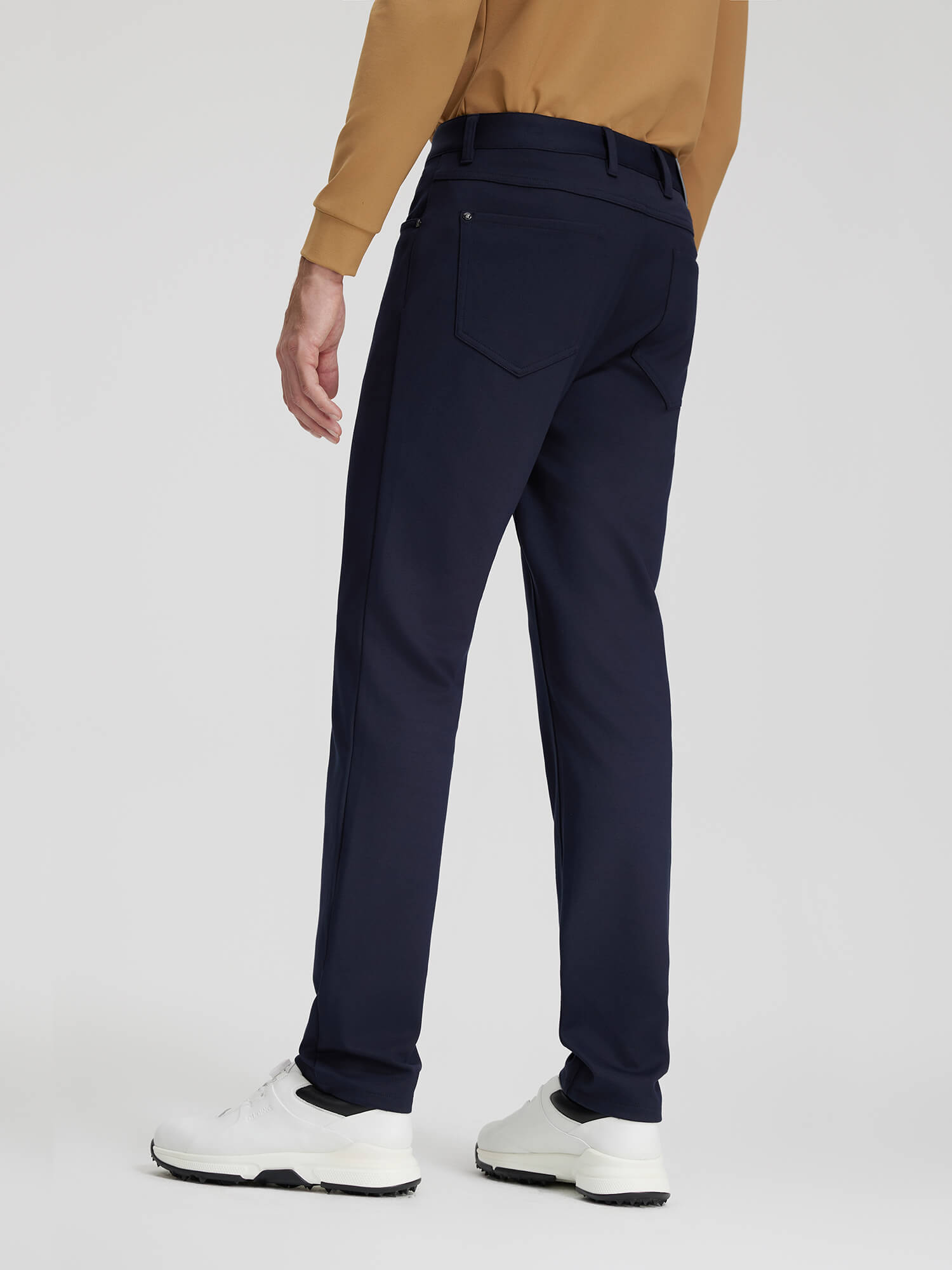 Navy Blue 5-Pocket Stretch Casual Pants-Own Dream Shirts-Dress Shirts for Men