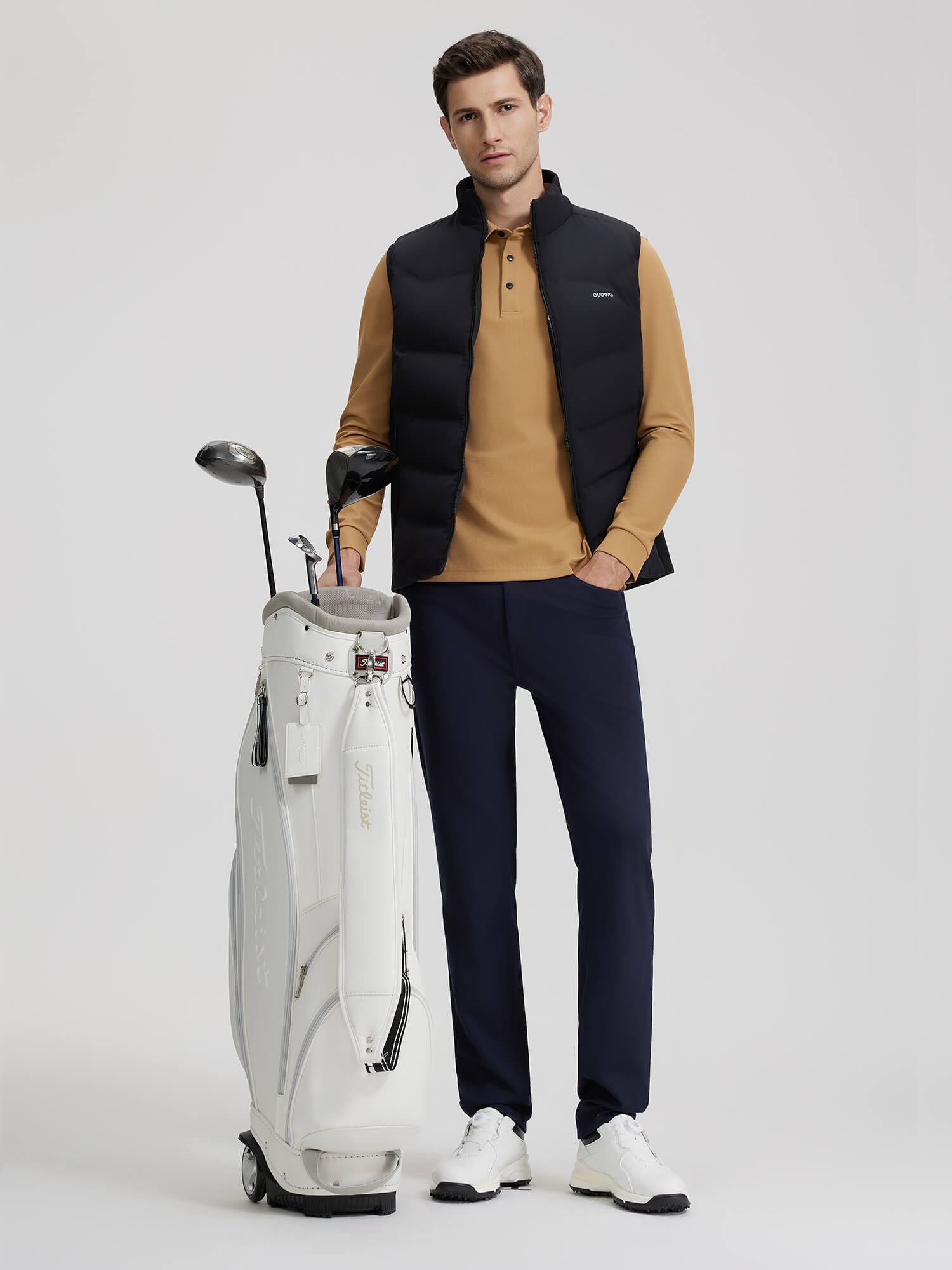 Navy Blue 5-Pocket Stretch Casual Pants-Own Dream Shirts-Dress Shirts for Men