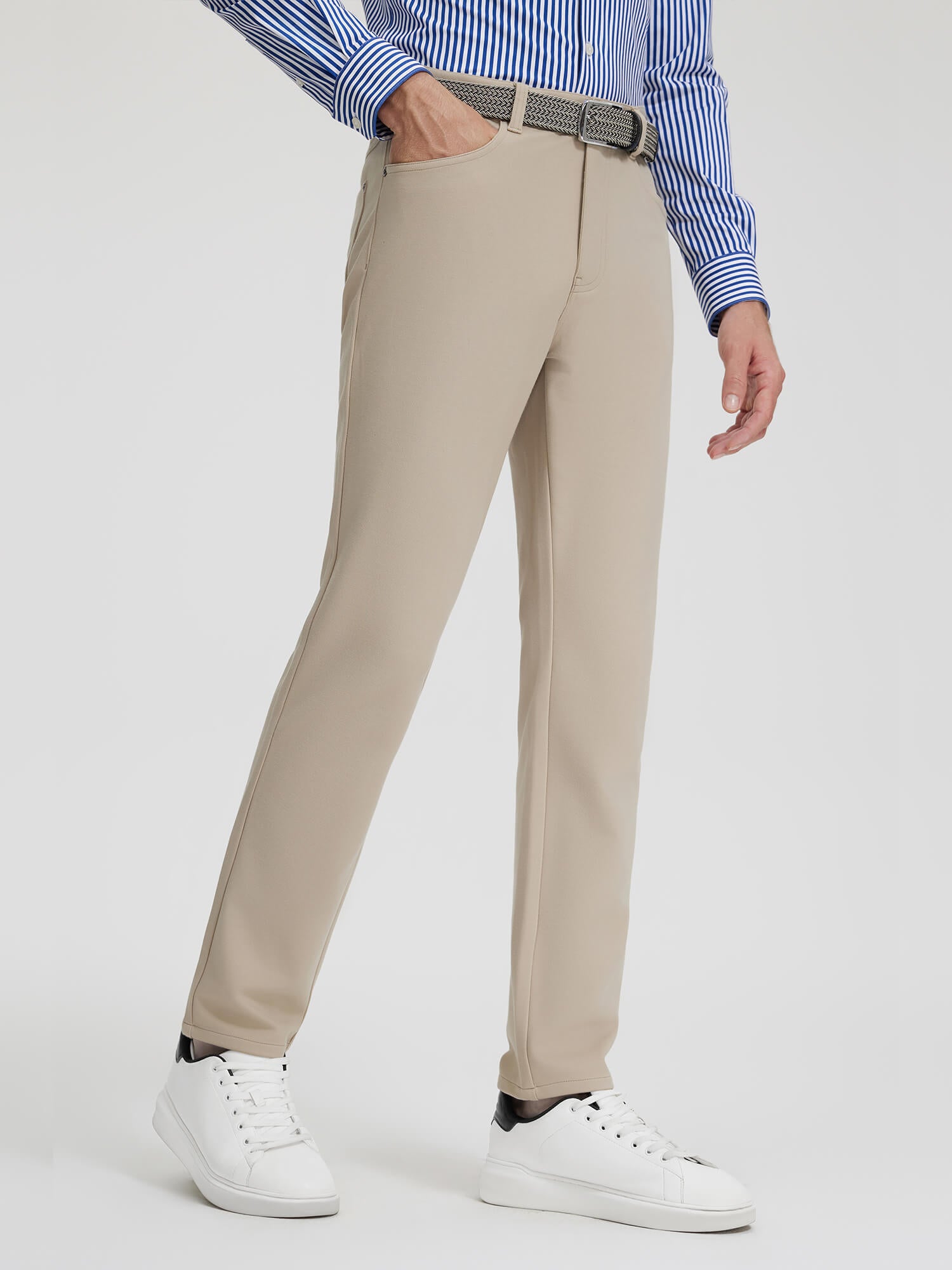 Desert Khaki Stretch Casual Pants-OWN DREAM Shirts