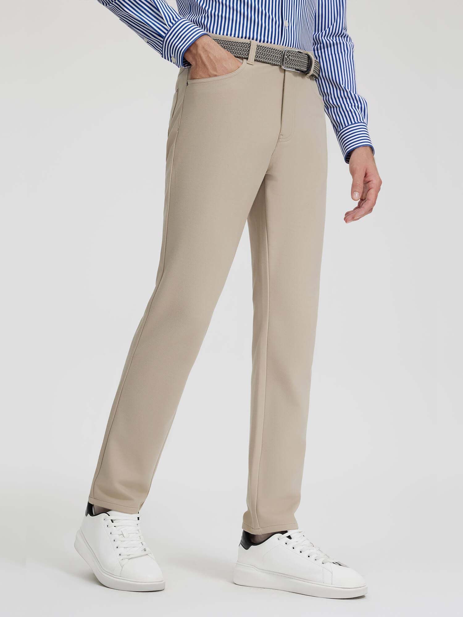 Desert Khaki Stretch Casual Pants-OWN DREAM Shirts