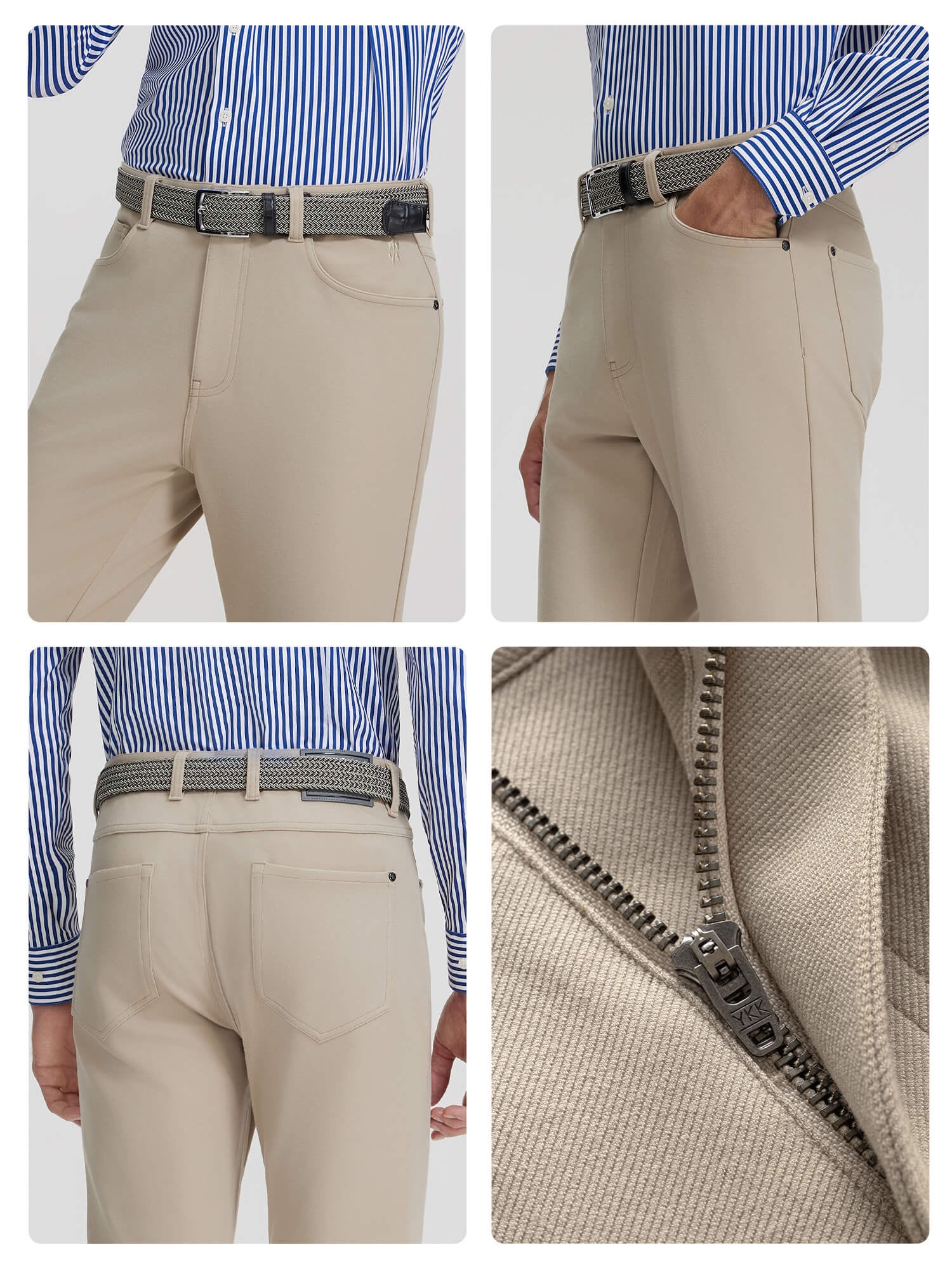 Desert Khaki Stretch Casual Pants-Own Dream Shirts-Dress Shirts for Men