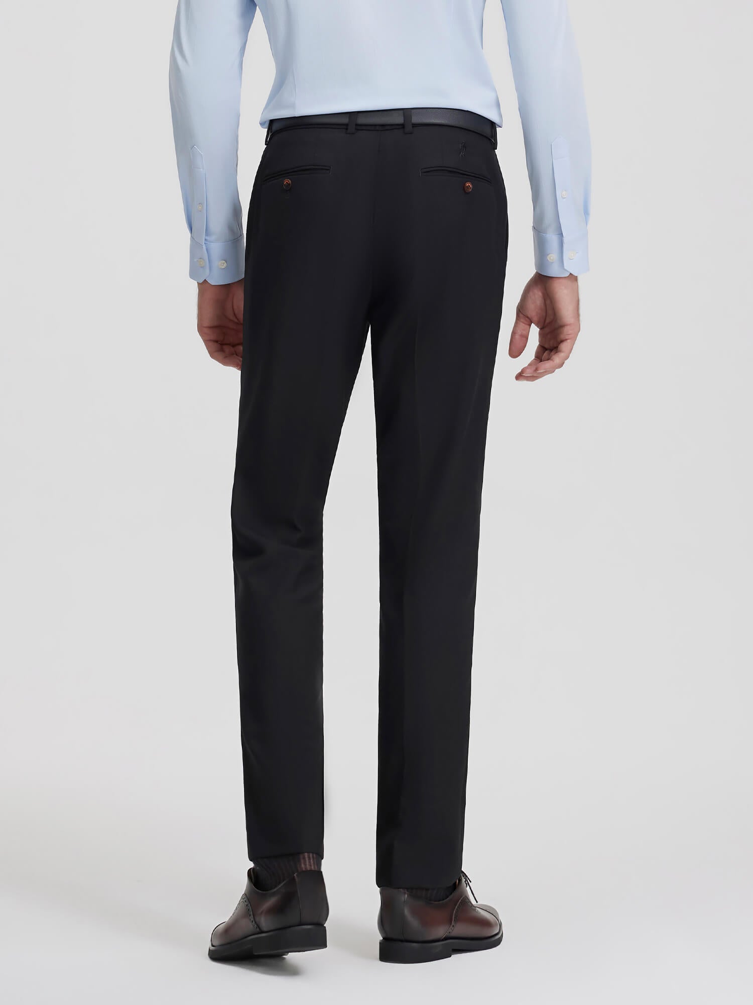 High-Knit Black Wool Stretch Suit Pants-OWN DREAM Shirts